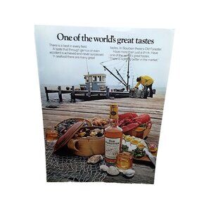 1973 Vintage Old Forester Ad – Bourbon Whiskey with Lobster & Clams Photo
